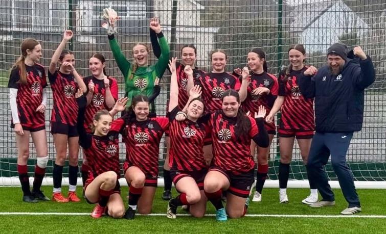 Tenby  girls celebrate